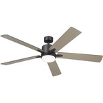 Lucian Elite Ceiling Fan with Light - Satin Black / Black / Silver