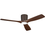 Volos Ceiling Fan with Light - Satin Natural Bronze / Walnut