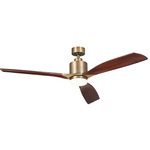 Ridley II Ceiling Fan with Light - Natural Brass / Cherry