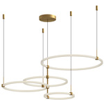 Bruni Chandelier - Brushed Gold / White