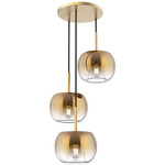 Samar Multi Light Chandelier - Copper / Brushed Gold