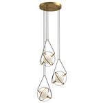 Aries Multi Light Chandelier - Brushed Gold / Frost / Clear