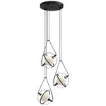 Aries Multi Light Chandelier - Black / Frost / Clear