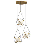 Aries Multi Light Chandelier - Brushed Gold / Frost / Clear