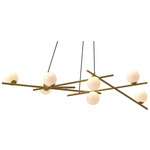 Amara Linear Chandelier - Brushed Gold / Opal