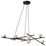 Amara Linear Chandelier - Black / Opal