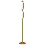 Hilo Floor Lamp - Brushed Gold / Clear / White