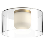 Birch Ceiling Light - Brushed Gold / Clear / White
