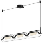 Hilo Linear Pendant - Black / Clear / Gold