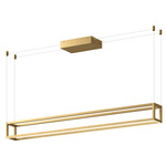 Plaza Linear Pendant - Brushed Gold / White