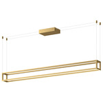 Plaza Linear Pendant - Brushed Gold / White