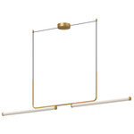 Vesper Linear Pendant - Brushed Gold / Frosted