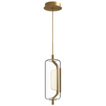 Hilo Pendant - Brushed Gold / Clear / White