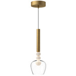 Rise Pendant - Brushed Gold / Clear / White