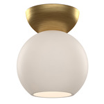 Arcadia Semi Flush Ceiling Light - Brushed Gold / Opal / Brushed Gold