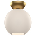 Arcadia Semi Flush Ceiling Light - Brushed Gold / Opal / Brushed Gold