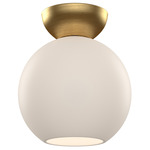 Arcadia Semi Flush Ceiling Light - Brushed Gold / Opal / Brushed Gold