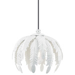 Acanthus Pendant - Antique White / Crystal