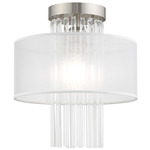 Alexis Semi Flush Mount - Brushed Nickel / K9 Crystal