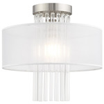 Alexis Semi Flush Mount - Brushed Nickel / K9 Crystal