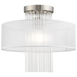 Alexis Semi Flush Mount - Brushed Nickel / K9 Crystal