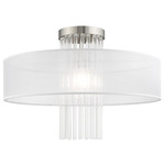 Alexis Semi Flush Mount - Brushed Nickel / K9 Crystal