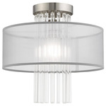 Alexis Grey Semi Flush Mount - Brushed Nickel / K9 Crystal