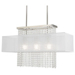 Bella Vista Linear Chandelier - Brushed Nickel / Crystal