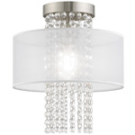 Bella Vista Semi Flush Mount - Brushed Nickel / Crystal