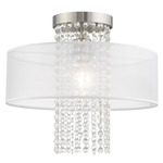 Bella Vista Semi Flush Mount - Brushed Nickel / Crystal