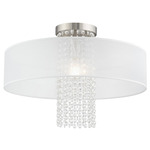 Bella Vista Semi Flush Mount - Brushed Nickel / Crystal