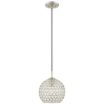 Cassandra Mini Pendant - Brushed Nickel / K9 Crystal