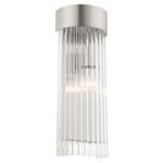 Norwich Tall Wall Sconce - Brushed Nickel / Crystal
