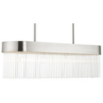 Norwich Linear Chandelier - Brushed Nickel / Crystal