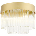 Norwich Ceiling Flush Light - Soft Gold / Crystal