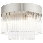 Norwich Ceiling Flush Light - Brushed Nickel / Crystal