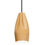 Pleat Box Narrow Pendant - Ocher / White