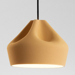 Pleat Box Pendant - White / Ocher / White