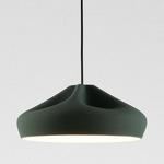 Pleat Box Pendant - Dark Green / Dark Green / White