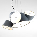 Tam Tam Pendant - Blue Grey Central Shade / Silver Grey Satellite Shades