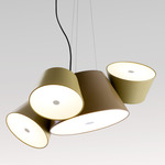 Tam Tam Pendant - Khaki Central Shade / Olive Yellow Satellite Shades