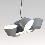 Tam Tam Pendant - Blue Grey Central Shade / Silver Grey Satellite Shades