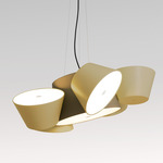 Tam Tam Pendant - Khaki Central Shade / Olive Yellow Satellite Shades