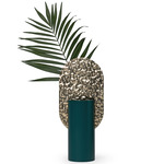 Genke Vase - Ocean Green / Hammered Brass
