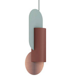 Suprematic Pendant - Terracotta Red / Blue / Copper