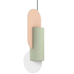 Suprematic Pendant - Powder Pink / Celery / Stainless Steel