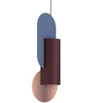 Suprematic Pendant - Sangria / Pigeon Blue / Copper