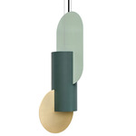 Suprematic Pendant - Pine / Sage / Brass