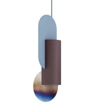 Suprematic Pendant - Brown / Blue / Burned Steel