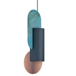 Suprematic Pendant - Ocean Blue / Oxidized Copper / Copper